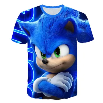 Berniukai Animacinių filmų Sonic the Hedgehog marškinėliai Vaikams Juoda Marškinėlius Juokingi Marškinėliai Mergaitėms Vaiko Marškinėliai Vaikams Drabužių 2020 Tee Viršūnės