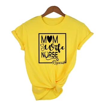 Mama, Žmona Slaugytoja Kartoti Spausdinti sportinius Marškinėlius, Dovanų Grafinis Tees Moterų Mama Gyvenime Drabužius Tumblr Viršuje Harajuku marškinėlius Camisas Mujer De Moda