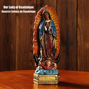 Meksika Our Lady of Guadalupe Statula Statulėlės Katalikų Skulptūra Dervos Home Office Religinių Apdailos Ornamentu Amatai