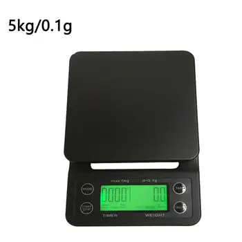 3 kg/0,1 g 5kg/0,1 g Lašinamas Kavos Masto Su Laikmačiu Nešiojamųjų Elektroninių Skaitmeninių Virtuvė Masto Didelio Tikslumo LCD Elektroninės Svarstyklės