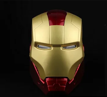 Stebuklas Keršytojas Geležinis Žmogus Šalmas Cosplay 1:1 Šviesos diodų (Led) Ironman Kaukė PVC Veiksmų Skaičius, Žaislai