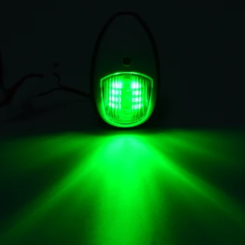 2vnt Universalus Navigacijos Šviesos Lempa Jūriniams Valtis Jachta LED Lemputė Raudona/Žalia Korpusas ABS Plastikas Šviesos Signalas 10V-30 V