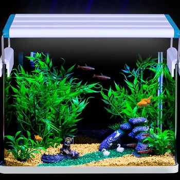 Akvariumas LED Šviesos Super Slim Žuvų Bakas Vandens Augalų Auga Apšvietimo Vandeniui Šviesus Įrašą Mėlyna LED Lempos 18-75cm Augalų 220v