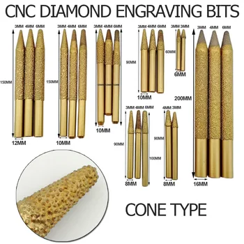 DIATOOL 2vnt Juostos Tipo 6-3/20mm CNC Graviravimas Bitai Stone, Dulkių Brazed Deimantų Pjaustymo Įrankiai, Deimantiniai Šerpetų