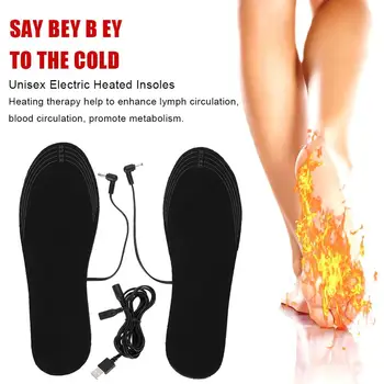 Žiemos Šiltas USB Šildomos Batų Vidpadžiai Koja Atšilimo Trinkelėmis Kojų Šilčiau Kojinių Padas Mat Žiemos Lauko Sporto Šildymo Vidpadžiai
