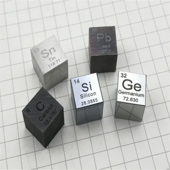 Metalų ir elementų Periodinės lentelės kubeliai Šoninis ilgis 10mm W≥99.95% Aukšto tankio Atominis collectionC Al Ni Ti Mo, Cu, Fe Sn Cr B