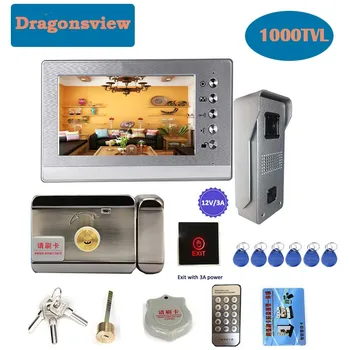Dragonsview 7 Colių Vaizdo Domofonas Doorbell su Kamera Vaizdo Duris Telefono Ryšio Sistemos, Elektros Lock Unlock Kalbėti Vandeniui