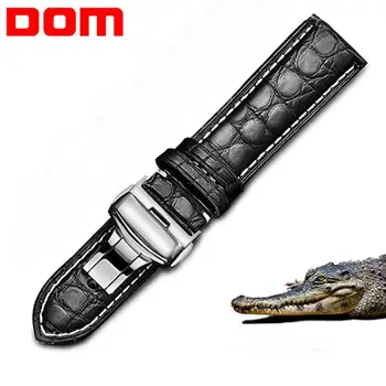 DOM Krokodilo Odos Watchband natūralios Odos Dirželis kaip 14mm 16mm 18mm 20mm 22mm 24mm Juoda Ruda Moterys Vyrai Žiūrėti juosta