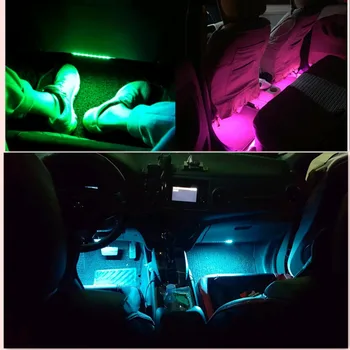 Automobilio Stilius 4pcs Automobilio LED Dekoratyvinis Apšvietimas Juostelės seat leon 1 bmw e53 a6 c7 