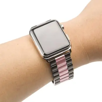 Nerūdijančio Plieno dirželis Apple Watch band 42mm 44mm Apyrankę pulseira juostos iwatch series 5 4 3 2 juodojo aukso rausvos spalvos, 38mm 40mm