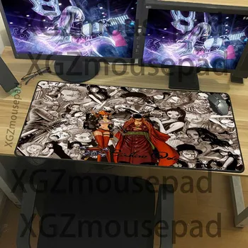XGZ Didelis Žaidimų Pelės Mygtukai Juoda Užraktas Krašto One Piece Anime HD Biuro Kompiuterio Stalas Kilimėlis, Guminės Miestelyje, neslidžia 900x400/600x300