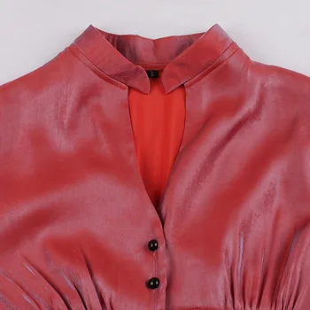 Sisjuly Rudenį Naujas Elegantiškas Perlamutrinis Giliai V - Kaklo, Sūpynės Moterų Retro Suknelės, Raudonos Gotikos A-line Dresses Derliaus Suknelės, Šaliai