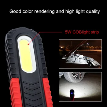 Naujas Super Ryškių Magnetinių COB LED Žibintuvėlis Įkraunamas Darbą Šviesos 360 Laipsnių Stendas Kabo Žibinto Lemputė Įspėjimo Lemputė