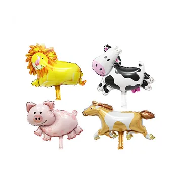 50pcs /daug Mini Karvė, Arklys, Kiaulė Helio Folija Balionai Gyvūnų Tema, Oro Balionus, Gimtadienio Suppies Vaikų Globos Žaislai