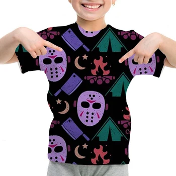 Kawaii Siaubo Filmas 3d Print T Shirt Vaikai Juokingas Animacinių filmų Berniukų/mergaičių marškinėliai Top Marškinėliai Grafinis Marškinėlius Vaikų Marškinėliai, Drabužiai