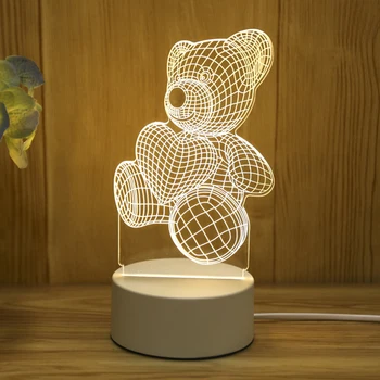 2020 Naujausias 3D LED Lempos Kūrybos Medienos tekstūros Nakties Žiburiai Naujovė Iliuzija Nakties Žibintas 3D Iliuzija Stalo Lempa Namų dekoro