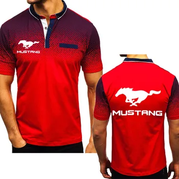 Nauja Vasaros vyriški trumpomis rankovėmis Mustang automobilio Logotipas spausdinti aukštos kokybės Mados atsitiktinis Medvilniniai vyriški trumpomis rankovėmis