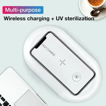 UV Telefono Sterilizer Lauke 10W Mobiliojo Telefono Belaidžio Įkrovimo Švaresnis Sterilizer Multi-funkcija Ultravioletinių Dezinfekavimo Dėžutę