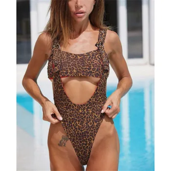 Moterų Sexy, Leopardas spausdinimui Bikini Komplektas, Push-Up Kamšalu maudymosi Kostiumėliai, Derliaus vientisas maudymosi kostiumėlis Brazilijos Maudymosi Kostiumas, Paplūdimio Karšto Pardavimo