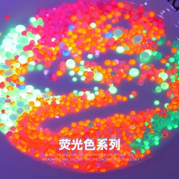 6 Tinklelio Derinys Dydžio Fluorescencinė Nagų kalnų krištolas Neon Kristalų, Brangakmenių Nagai Meno Papuošalai 3D Deimantų Akmuo 
