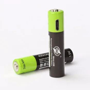 ZNTER 400mAh Įkraunamos AAA Baterijos, USB Kabelis, 2vnt/4pc kortelės AAA 1,5 V USB linija įkrovimo baterijas Ličio Polimerų Baterija