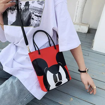 Disney Mickey Mouse nešti maišą animacinių filmų pu messenger pečių maišą moterų rankinės, pirkinių krepšys