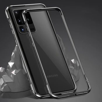 Prabanga Aliuminio Metalo, atsparus smūgiams Bamperis Apsaugoti Telefono dėklas Samsung Galaxy S21 Ultra S20 20 Pastaba Plus Mados Galinį Dangtelį