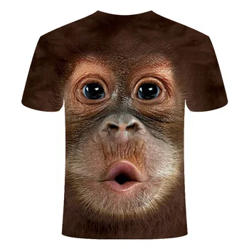 2020 metų Vasaros 3D T-shirt Spausdinti Gyvūnų Beždžionių Gorilos Trumpas Rankovės Juokinga Atsitiktinis Viršų T-Shirt Vyrai Didelio Dydžio 6xl