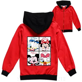 Disney Vaikams Hoodies Mickey Minnie Mouse Spausdinti Hoodie Berniukų Megztiniai Kūdikių Mergaičių Palaidinukė Atsitiktinis Vaikus, Drabužiai, Paltai