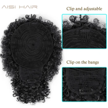 AISI PLAUKŲ Afro Sluoksniuotos Raišteliu plaukai surišti į uodegą Bandelė su Kirpčiukais Sintetinių Trumpas Keistą Garbanoti plaukai surišti į uodegą Plėtiniai su Dviem Įrašus Moterims