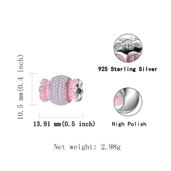 Hot 925 Sterling Silver Pink Saldus Saldainiai Žavesio Spalvinga Cz Granulių, Tinkamų Pandoros Apyrankę 