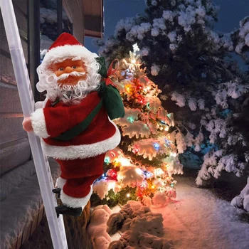 Kalėdų Santa Claus Elektros Lipti Laiptais Kabinti Dekoruoti Kalėdų Eglučių Papuošalai Juokinga Naujųjų Metų Vaikams Dovanos Šaliai Dekoro