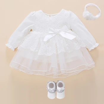 Naujagimis Baby Girl Dress&Rūbus, Krikšto Suknelė Balta Krikšto Suknelė Baby Girl Nėrinių Vestido Bebe Skraiste Bapteme 3 6 9 Mėnesius