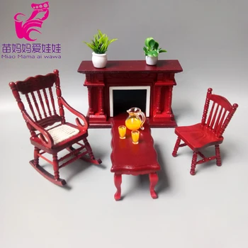 Mini Lėlių namas kambarį modelis baldai apdailos retro raudonmedžio balta židinys doll house 