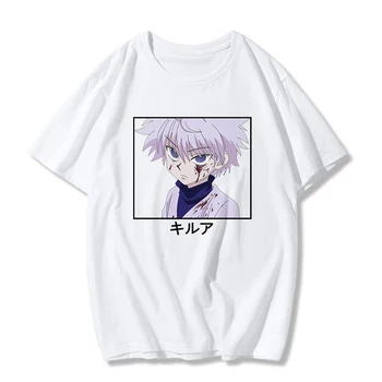 Hunter X Hunter Moterys T-shirt Killua Harajuku Gotikos Japonų Anime Įdomus Animaciją Spausdinti O-kaklo Atsitiktinis Streetwear Moterų marškinėliai