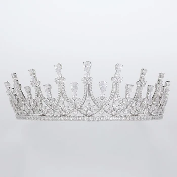 Crown Lankelis Mados Madinga Geometrinis Lašas Dizaino, Elegantiška Moteris Jubiliejų BC4825 AAA+ Kubinis Cirkonis Corona Princesa