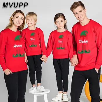MVUPP Kalėdų kojinę spausdinti tėtis, sūnus, mama, dukra kalėdų elnias pledas spausdinti šeima atrodo viršūnes megztinis, mama tėtis sūnui baby girl