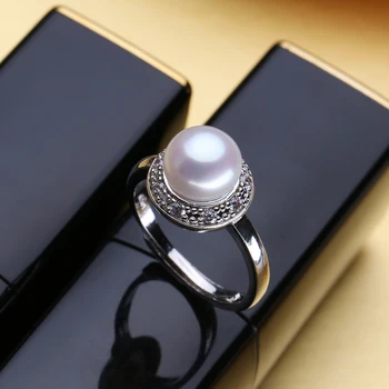 FENASY moterų žiedas classic reguliuojamas natūralių perlų žiedas perlų papuošalai atsitiktinis šalies žiedai moterims mergina priedai