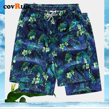 Quick Dry Laisvi Šortai Vasarą-Atsitiktinis Šortai Vyrams Paplūdimio Kvėpuojantis Vyrų Mados Havajų Spausdinti Trumpas Kelnes Pora Šortai Vyrų MKD070