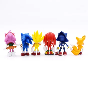 6Pcs/Daug Sonic Duomenys Žaislas Sonic the hedgehog Anime Pav Žaislai Vaikams Gyvūnų, Žaislų Rinkinys Pupets Nemokamas Pristatymas