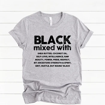 2020 Juoda Moterys T-shirt Juoda, Sumaišyti su Marškinius Melanino Black Pride Tees BLM Black Girl Magic Marškinėliai Tumblr Viršūnės