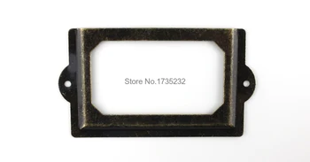 50pcs 125*69mm Didelių kortelės turėtojas meta etiketės rėmo derliaus bronzos dekoravimo medienos lentynos krašto kainą rankovės stalčių žymeklį rėmelį