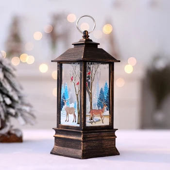 Kaimiškas Kalėdų Dekoro Žibintas su baterijomis, LED Lempa, Žvakė Sezoninio Dekoracijas, 4 Spalvos