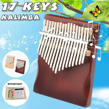 Kalimba 17 Klavišus Calimba Nykščio Fortepijono Muzikos Instrumentas, Aukštos Kokybės Raudonmedžio Kūną Su Priedu Muzikos Vaikams, Pradedantiesiems