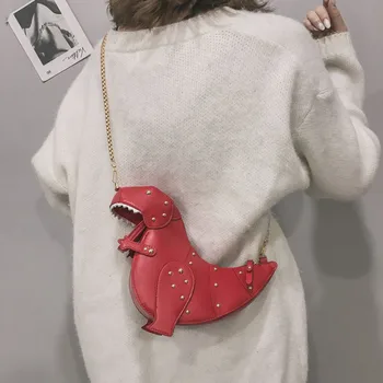 OCARDIAN Rankinės Moterų Pečių Maišą Kniedės Mados Grandinės Piniginės 2019 Dinozaurų Dizainas, Odinis Mini Krepšys M8