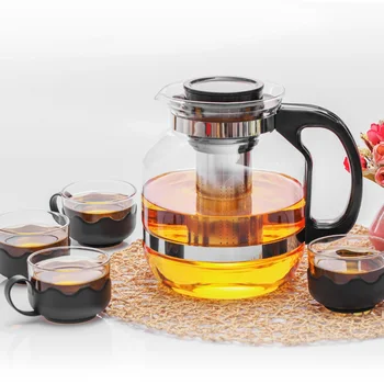 Arbatinukas Stiklo borosilica Didelės Talpos Nerūdijančio Plieno Infuser Šildomas Bakas arbatos Puodą Maker 