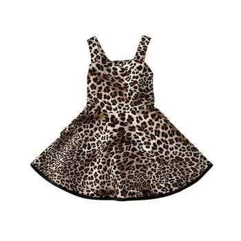 6M-5Y Bamblys Kūdikis, Kūdikis, Vaikas, Merginos Leopard Vasaros Suknelė be Rankovių Tutu Šalis Suknelės Mergina Kostiumai Vaikams