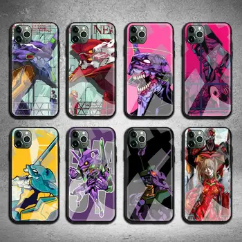 Anime EVA Genesis Evangelion Telefono dėklas Grūdintas Stiklas iPhone 11 Pro XR XS MAX 8 X 7 6S 6 Plus SE 2020 atveju