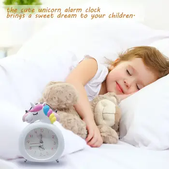 Vaikams, Cartoon Vienaragis Žadintuvas будильник Bell Žadintuvas Stalas Stalo Laikrodis LED Skaitmeniniai Laikrodžiai Licorne Reveil Vaikų Dovanų