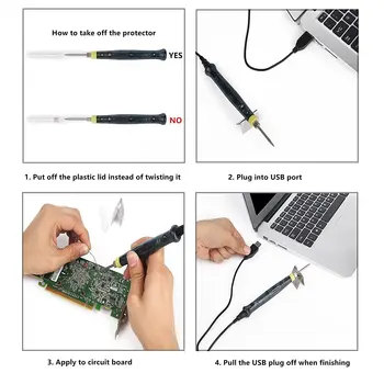 Nedidelis Žemo Slėgio 5V USB Nešiojamas Mini lituoklio lituoklio Elektros Suvirinimo Pen Mobiliųjų Telefonų Remontas